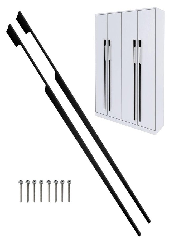 VOLO Cabinet Handles - Multi-Use Aluminium Pull Handles for Wardrobes, Drawers, Sliding Closets & Doors in Kitchen, Office & Bedroom | Pack of 2 (SAC-40) (Black, 900MM (36 INCH)) - Image 1